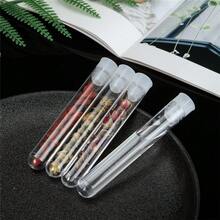 50支装 100x12mm 透明圆底塑料试管套装，带塞子和5个漏斗，适用于植物、珠子、派对小食、DIY礼品、工艺品和科学实验，白色 - 1套 - 查看 9