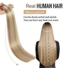 Tape In Hair Extensions Human Hair Real Natural Hair Colored #8/613 European Straight Blonde Skin Weft Adhesives Remy Hair Extension - S8/613 - View 3