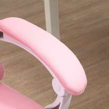Office Chair, Desk Chair, Footrest, Tilt Function, Casters, Height Adjustable, Faux Leather, Pink - Rose Red - View 6