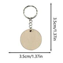 Set de 10 piezas de llaveros de madera en blanco con formas de rectángulo, corazón y redondo, kit de llaveros de madera sin terminar para manualidades DIY, accesorios de bolso, kit de manualidades de llaveros de madera - redondo - Ver 16