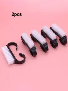 2/5/10/20/50/100pcs Transparent Acrylic Soft Bristle Nail Brushes, Odorless Nail Care Tool Set, Ergonomic Handle, Suitable For Home And Salon Use, Transparent Design, Soft Bristle Nail Brushes - Black - View 9
