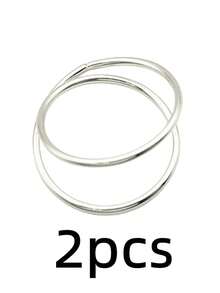 20pcs/12pcs/6pcs/4pcs/2pcs Metallic Napkin Rings - Silver - View 7