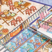 24 Sheets/Bag Sticker Book, Miniature Scenery Building Themed Goods, Scrapbook Supplies, Notebook Accessories, Decorative Cards, Photo Frames, Computers, Phone Cases, Water Cups, Junk Magazines, Pencil Cases, Suitcases Stickers Scrapbooking - Sticker Book - View 2
