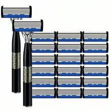 Stainless Steel Razor, Men's 6-Layer Blade Razor, Manual Shaver, Non-Slip Handle And Replacement Blades, Ideal For Daily Grooming, Providing A Smooth Shaving Experience, Perfect Gift Choice! - Multicolor - View 16