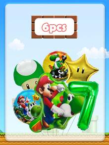 Sega Bộ trang trí cổng bóng bay theo chủ đề, gồm các loại bóng bay hình nhân vật hoạt hình, bóng bay hình ngôi sao, bóng bay hình nấm xanh, bóng bay số 1 xanh, bóng bay cao su màu tím nhạt mờ, tím ánh kim và tím kim tuyến. - Bóng bay - Xem 18