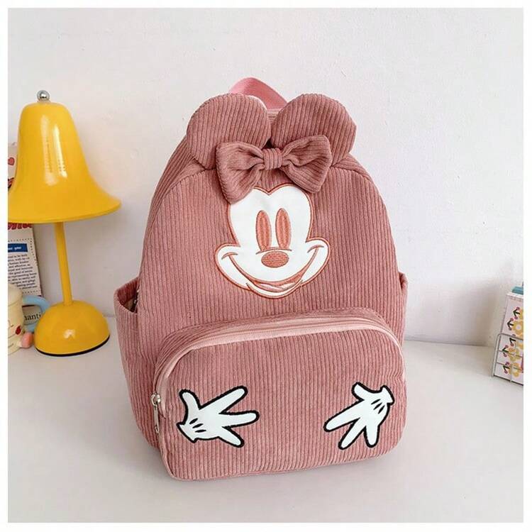 1 chiếc ba lô nhẹ màu hồng hình chuột Mickey dễ thương, được cấp phép chính thức bởi Disney. - Màu be - Xem 2
