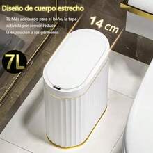 Cubo de Basura Automático con Sensor para Baño - 7 L Cubo de Basura con Tapa Botes de Basura Inteligente con Estrecho sin Contacto para Dormitorio Baño Cocina Oficina - 7 L - Ver 5