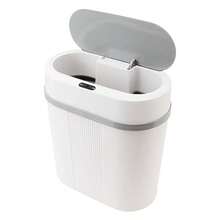 Asixxsix Bote de Basura para baño 12L Bote de Basura Inteligente sin con Tapa Bote de Basura eléctrico de plástico Estrecho a Prueba de Agua a Prueba de Perros - como en la imagen - Ver 8