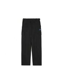 Women Loose Straight Leg Casual Sports Pants - Black - View 1