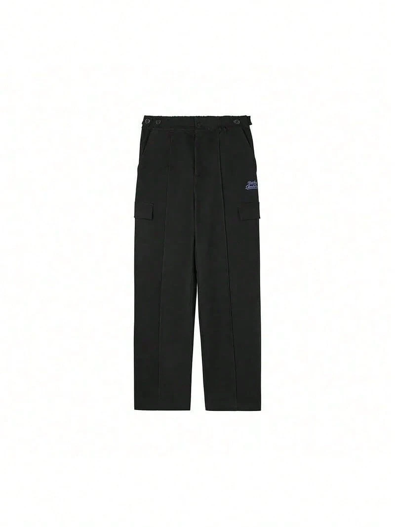 Women Loose Straight Leg Casual Sports Pants - Black - View 1