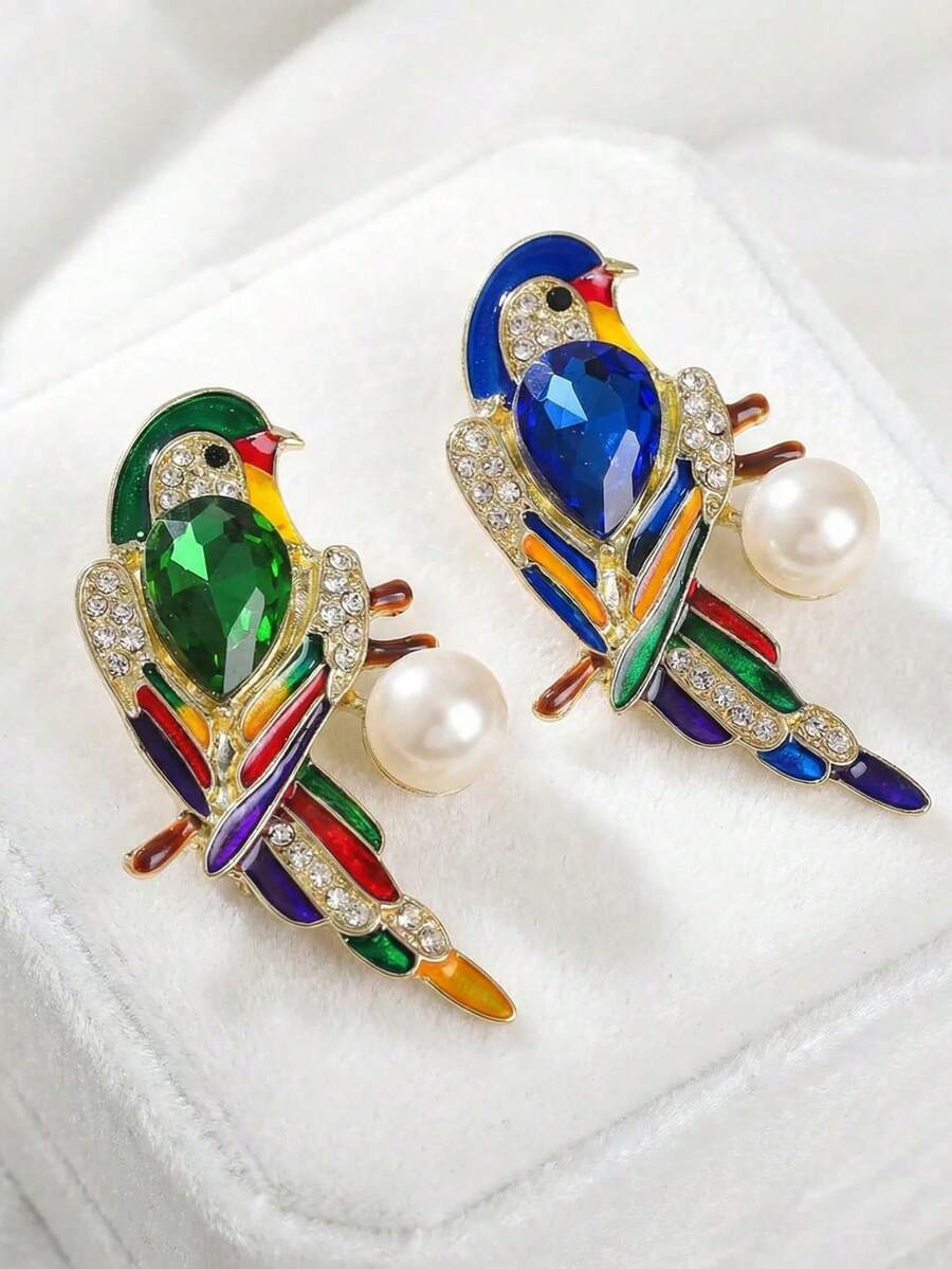 Fashion Parrot Brooch, Suitable For Party Wear, Funny Goose Brooch, Interesting Briefcase Goose Brooch, Suitable For Jacket And Backpack - Green - View 1