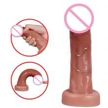 Dildo hai lớp bằng silicon lỏng, đầu to, mềm mại, mô phỏng dương vật thật, dụng cụ thủ dâm, massage tuyến tiền liệt, kích thích điểm G, giãn nở hậu môn, đồ chơi tình dục người lớn. - Một cỡ - Xem 3