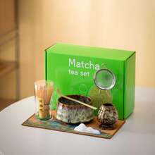 宋代古董抹茶碗套装，包括抹茶筅、日式茶碗、搅拌棒、茶刷和窑烧陶瓷器皿 - 窯變白-2件套 - 查看 6