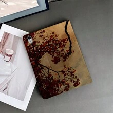1 件装秋季枫叶路灯图案平板电脑保护套，带笔槽，兼容 iPad Air 4/5/10 代智能保护套/Air 13(M3 2025)/Air 11(M3 2025)/11(A16 2025)，兼容 Oppo Pad、华为 MatePad、vivo Pad、荣耀 Pad 和联想小新 Pad。 - 彩色 - 查看 6