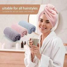 1/2pcs Microfiber Hair Towel Extra Large Wrap Quick Dry Hair Towel Wrap With Elastic Band , Ultra Absorbent Soft Hair Towel Wrap Turban - Brown - View 8