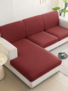 Single-Person, Double-Person, Three-Person, Four-Person Sofa Covers, L-Shaped Sofa Covers, Thick Elastic Sofa Cushion Covers, Milk Silk Material, Garden Seat Covers, Outdoor Seat Covers, Anti-Slip Style Sofa Covers, Furniture Protection Covers - Burgundy - View 1
