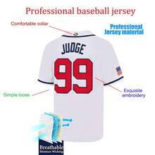Men's Aaron #99 USA Baseball Jersey,Letter Embroidery 2026 World Baseball Classic Home Baseball Apparel,Game Day Fan Gift - 白色 - 查看 3