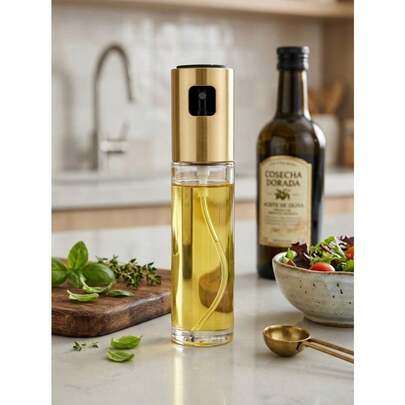 Unisex aceitera en spray de rocío fino con boquilla de presión estilo minimalista para cocina y air fryer rociador de aceite