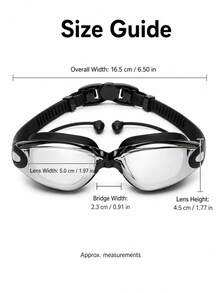 Adult Swimming Goggles Set With Electroplated Lens, HD Anti-Fog Waterproof Anti-Leak UV Protection Swim Goggles With Earplugs, For Pool Beach Training, Swim Gear & Beach Essentials - Multicolor - View 10