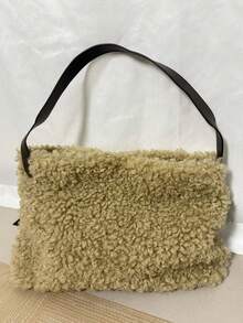 Oversized Faux Fur Tote Bag, Fluffy Soft Shoulder Bag With Large Capacity - Multicolor - View 4