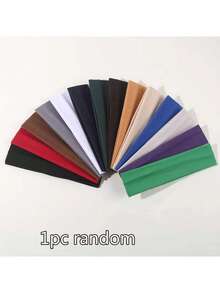1pc/14pcs Solid Color School Style Sports Headband - Multicolor - View 8