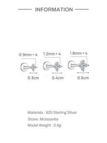 Bộ 3 khuyên tai bạc 925 hình hoa tinh tế đính đá Moissanite, khuyên tai sụn ít gây dị ứng, phù hợp cho phụ nữ và bé gái đeo hàng ngày, đi làm, hẹn hò, dự tiệc, đám cưới, kỷ niệm, Ngày Valentine, Ngày của Mẹ, quà sinh nhật. - Bạc - Xem 7