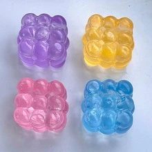 新款麦芽挤压减压玩具魔方，超薄挤压麦芽压缩玩具，1个柔软慢回弹水魔方玩具，葡萄纹理，慢回弹，耐用，非常适合青少年/成人，节日/生日礼物，万圣节礼物，圣诞节礼物，平安夜礼物 - 麥芽糖 - 查看 1