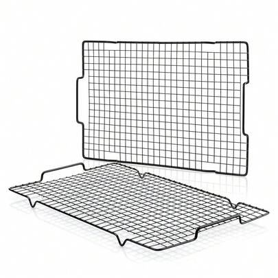 Cooling Rack 2 Pack - 16\ X 10\, Nonstick BaFKing Rack With Handle Fits Half Sheet Pan, Cookie Cooling Racks For BaFKing And CooFKing, Wire R Racks For Grilling, Oven
