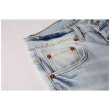 Street Fashion Stretch Denim Skinny Pants - Men's Jeans - Holiday Gift  All    Skinny    Zipper  Pocket  Button    Halloween  Christmas - K15款淺藍色 - 查看 8