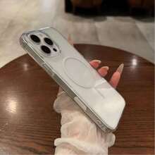 DECOPHONE 全新高端质感细圆磁吸无线充电手机壳，光滑亮泽表面，透明简约防摔全包保护壳，兼容苹果15/15 Pro Max/15 Pro/15 Plus/11/12/13/14/16 Pro Max/11 Pro/11 Pro Max/12 Pro/12 Pro Max/13 Pro/13 Pro Max/14 Pro/14 Pro Max/14 Plus/16 Pro/16 Plus、S22 S23 S24 S25 Ultra Plus Edge A15 A35 A55 A16 A26 A36 A56 透明磁吸手机壳。 - 白色 - 查看 4