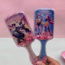 Cute Air Cushion Comb Idol Pattern Decoration Fashionable And Versatile Hair Tool Perfect For Daily Hair Care Gift Preparation And Fan Memorabilia Collection Random Delivery - Multicolor - View 3