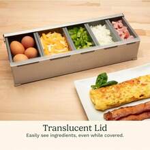 Cuisinart - Estación de condimentos y cobertura 5 recipientes aptos para lavaplatos para coberturas y condimentos estación de preparación de alimentos frescos versátil con tapa transparente - Estacin de condimentos y cobertura - Ver 6