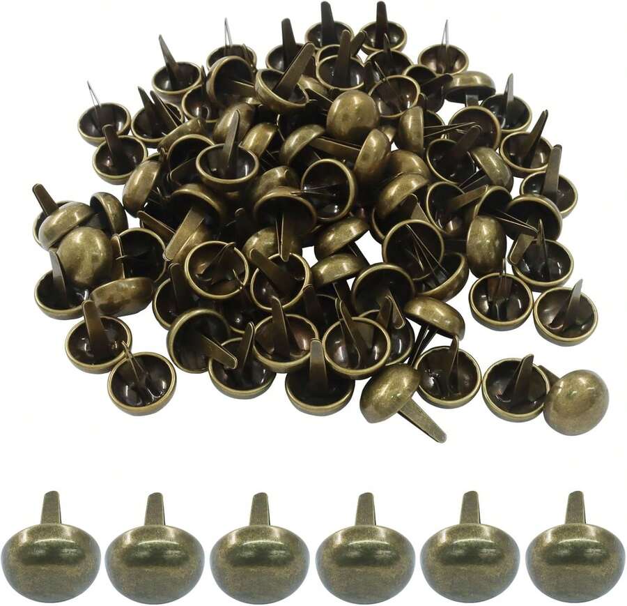 Unlorspy 200Pcs Bronze Durable Metal Bag Feet Studs, Decorative Purse Feet Nailheads Stylish Handbag Feet, Spike Nailheads For Leather Craft/DIY Enthusiasts - ColorA - View 1