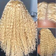13x4 HD Lace Frontal Wig With 613 Blonde Deep Wave Human Hair - 250% Density Pre-Plucked With Baby Hair, Natural Looking Hairline & Scalp Texture, Comfortable Fit For Everyday & Special Events, Blonde Lace Front Wigs - S613 - 查看 8