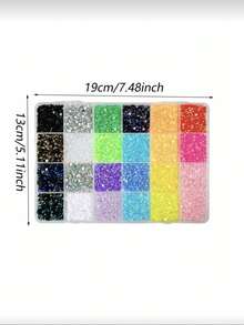 1 Box Random Mixed ABS Colorful Rhinestone Nail Art Decorations, Resin Flat Rhinestones For DIY Crafts And Nail Accessories - Multicolor - View 7