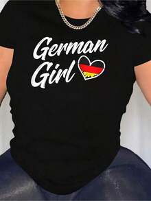 1 Piece Short-Sleeved T-Shirt With Round Neck And "Save The Drama For Your Mama" Print, 180g, 100% Cotton - 黑色 5 - 查看 1