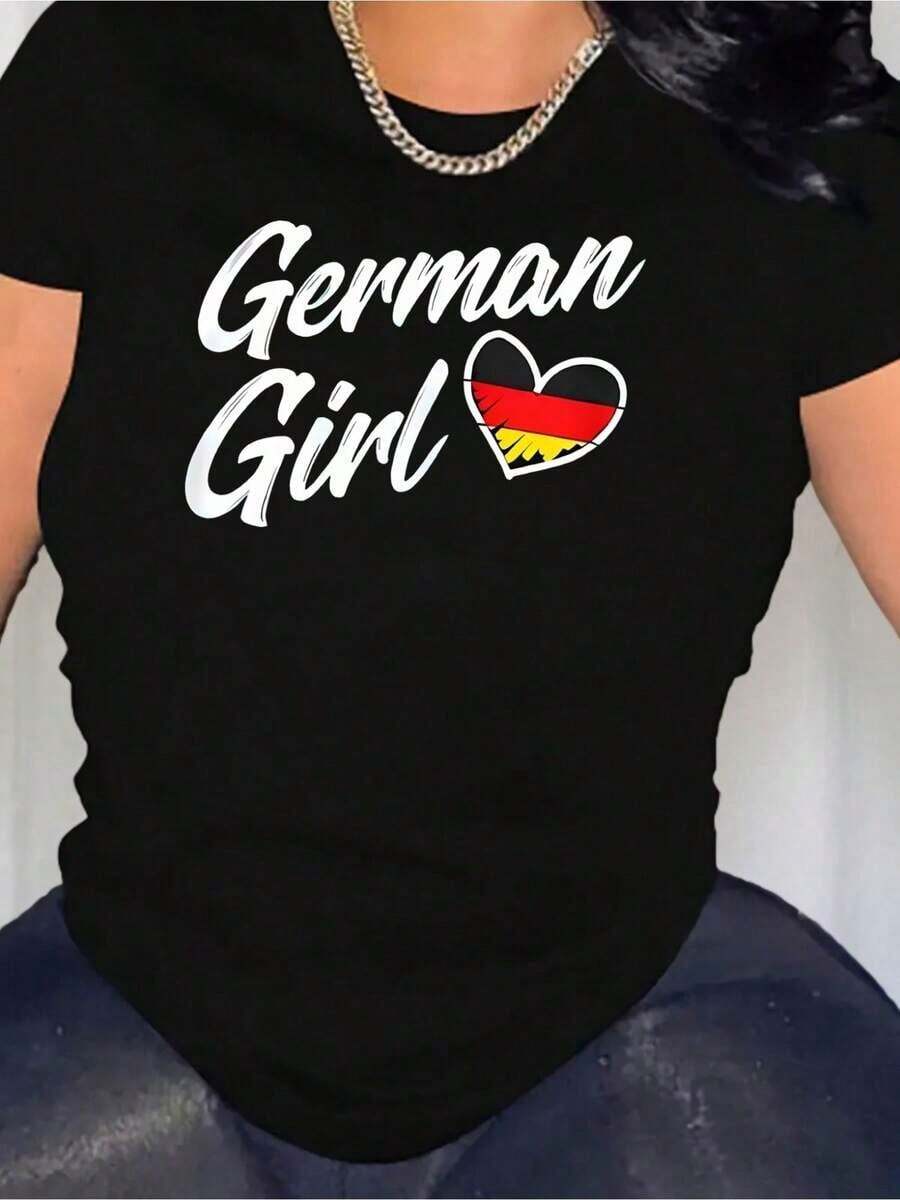 1 Piece Short-Sleeved T-Shirt With Round Neck And "Save The Drama For Your Mama" Print, 180g, 100% Cotton - 黑色 5 - 查看 1