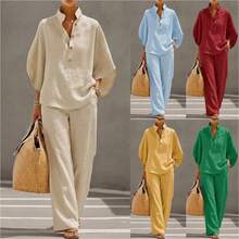 New Women's Shirt Set 2026 Casual City Set2026 Spring/Summer Fashion Women's Casual Style Bat Sleeve Loose-Fit Outfit - Màu Đỏ Sâu - Xem 2