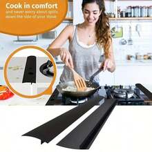 2PCS Stove Counter Cover Kitchen Seal, Stove Top Seal, Organic Silicon High Temperature Resistant Kitchen Gap Strip, Oil And Dirt Resistant Gas Stove Gap Soft Sealing Strip Silicone Gap Plug Kitchen Stove Counter Gap Cover - Flexible Stove Space Filler,Silicone Kitchen Stove Counter Gap Cover Long & Wide Gap Filler (2 Packs) Seals Spills Between Counters, Stovetops, Washing Machines, Oven, Washer,Heat-Resistant And Easy Clean - View 4