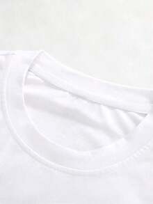 Men's Short-Sleeved T-Shirt With Hand-Embroidered Print, Suitable For Everyday Wear In Spring And Summer - 白色 - 查看 5