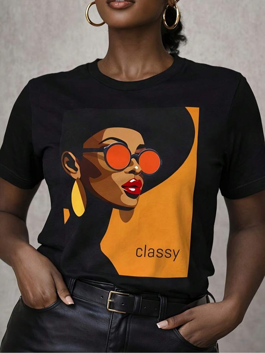 Trendig T-shirt som hyllar afrikansk-inspirerad svart konst - den perfekta presenten för entusiaster av afrikansk kultur. Mjukt tyg, färgstark design, lämplig för fester och vardagsbruk, perfekt för semester och fritid, utmärkt för fester och familjesemester, street style, trendigt mode. - Svart - Visa 1