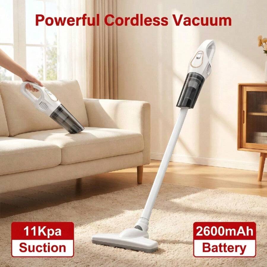 Cordless Vacuum Cleaner For Daily Cleanup Home Pet Hair Car Cleaning - White-wireless - View 1