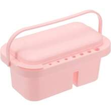 Brush Cleaner, Brush Storage Rack And Organizer Box, With Palette, Suitable For Acrylic, Watercolor And Water-Based Paints - Pink - View 6