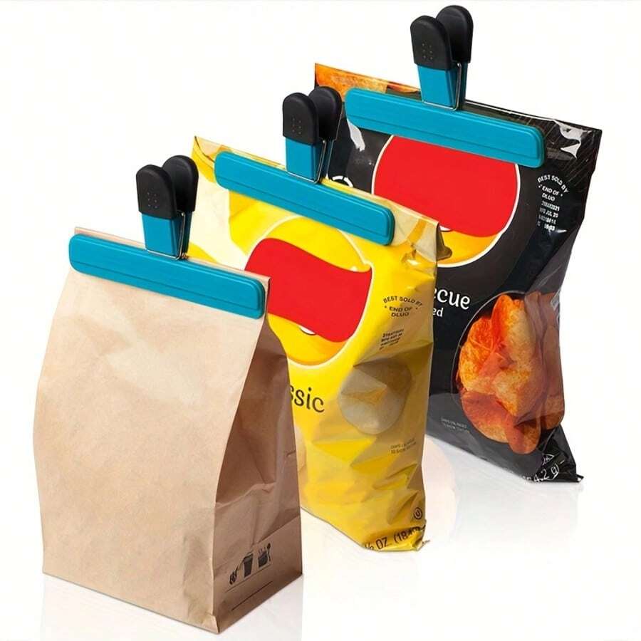 5/10pcs Extra Large Potato Chip Bag Clips, Meets All Your Needs! Heavy-Duty Sealing Design, Comfortable Handle - Efficient Sealing Solution Designed For Kitchen, Home, Office And Snack Bags! - Multicolor - View 1