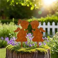 1 Pair Spring Cross-Border Angel Wings Outdoor Floral Lawn Decor Vintage Metal Acrylic Garden Ornament - A - View 6