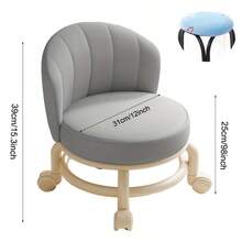 Shoe-Changing Stool, Low Stool, Living Room Stool, Outdoor Small Stool, Cleaning Stool, Wheeled Stool, Modern Home Decor - Gray - View 3