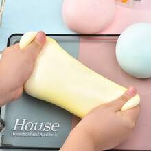 1pc/10cm Extra Large Soft & Stretchy Cheese Mochi Squishy Ball, Stress Relief Sensory Toy, Portable Anxiety Calming Fidget Toy, Popular Relaxation Toy - One Size Random - View 7