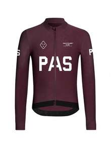 PAS CYCLING Áo đạp xe unisex (kiểu dáng ôm sát), thoáng khí, nhanh khô, cổ đứng, tay dài, phù hợp cho xe đạp leo núi và xe đạp đường trường, thiết kế chống tia UV với 3 túi và 1 túi khóa kéo, áo đạp xe tay dài in chữ PAS với hiệu suất và sự thoải mái tuyệt vời khi chơi thể thao. - Đỏ - Xem 8