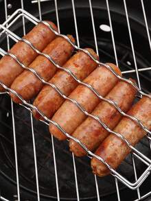 1pc Sausage Rack, Foldable BBQ Grill, Portable BBQ Basket, Outdoor BBQ Basket, BBQ Tool, Multi-Functional Sweet Potato Roaster, Suitable For Sausage Roasting, Picnic And Camping, Essential Camping BBQ Accessory - Multiple Styles - View 2