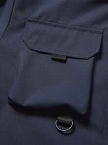 1 buah Jaket Pria, Biru Tua, Banyak Saku, Berkerudung, Tahan Angin, Desain Tali Serut yang Dapat Diatur, Kain Tenun Tahan Lama, Tahan Kerut, Gaya Kasual Bisnis, Cocok untuk Perjalanan, Aktivitas Luar Ruangan, dan Pakaian Santai - Navy Blue - View 10
